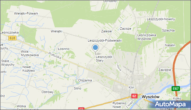 mapa Leszczydół Stary, Leszczydół Stary na mapie Targeo